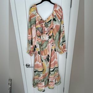 Abstract print midi dress